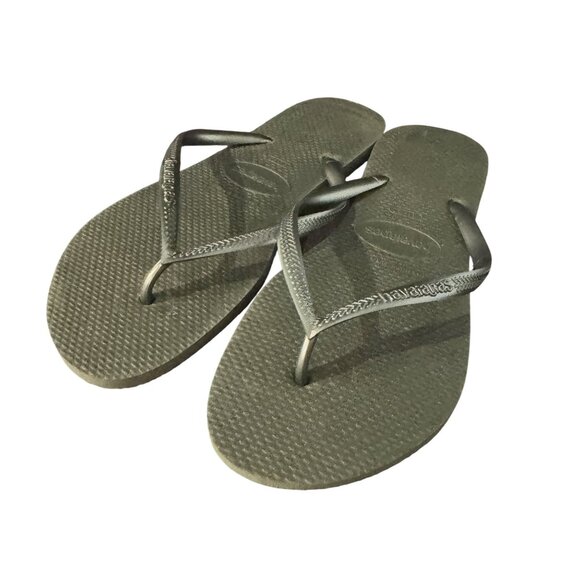 Havaianas Women's Slim Flip Flops Green Sandal, Size 11/12 - Picture 1 of 3